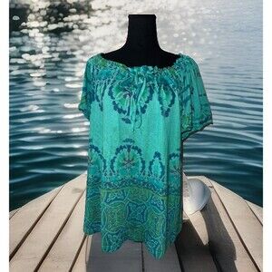 Y2K Ransom T-Shirt Top 18/20 Floral All Over Print  BOHO Beachy Classic Babydoll